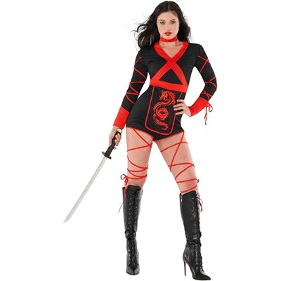 Costume de ninja rose pour femme